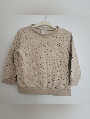 🧸2/20$ H&M Beige Polka Dot Sweatshirt 2T Girl Toddler